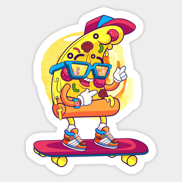 Happy Pizza Sticker by SparkleArt